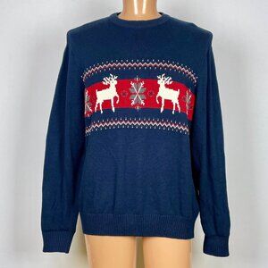 Vtg Dockers Fair Isle Christmas Sweater Sz XXL Reindeer Snowflake Preppy Grandpa